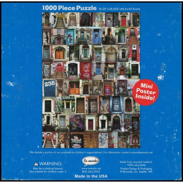 City Doors 1000 Piece Puzzle by Re-marks With Mini Poster