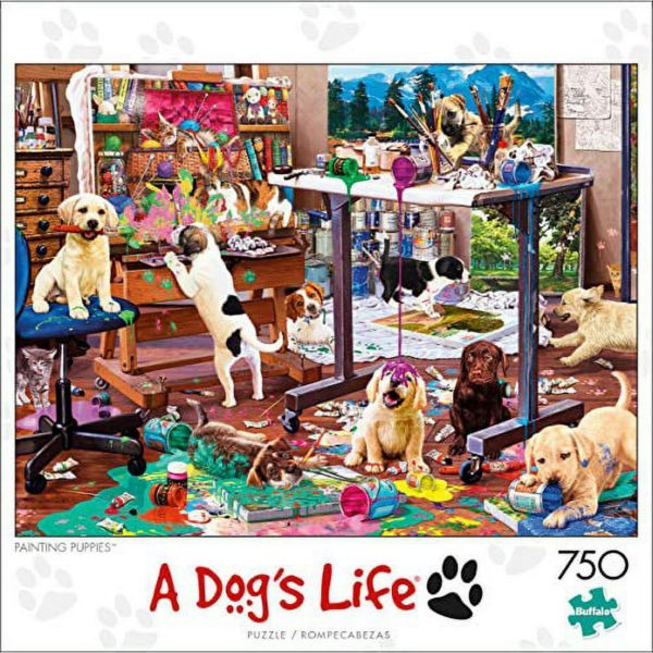 Buffalo Games A Dog's Life "Painting Puppies" 750 Pieces Jigsaw Puzzle