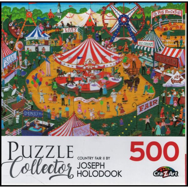 Country Fair II Carousel Pig Races Pony Rides Joseph Holodook 500 Piece Puzzle