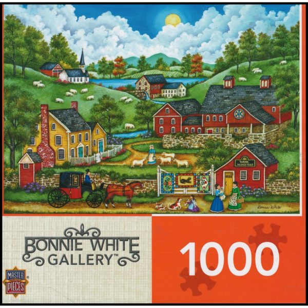 Masterpieces " A Roadside Visit" 1800's Village 1000 Piece Puzzle by Bonnie White Gallery