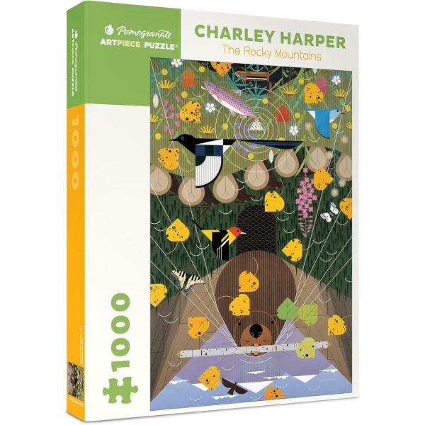 Pomegranate Artpiece Puzzle Charley Harper "The Rocky Mountains" 1000 Piece Jigsaw Puzzle