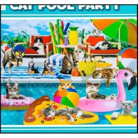 Hapinest Puzzles "Cat Pool Party" 1000 Piece Puzzle