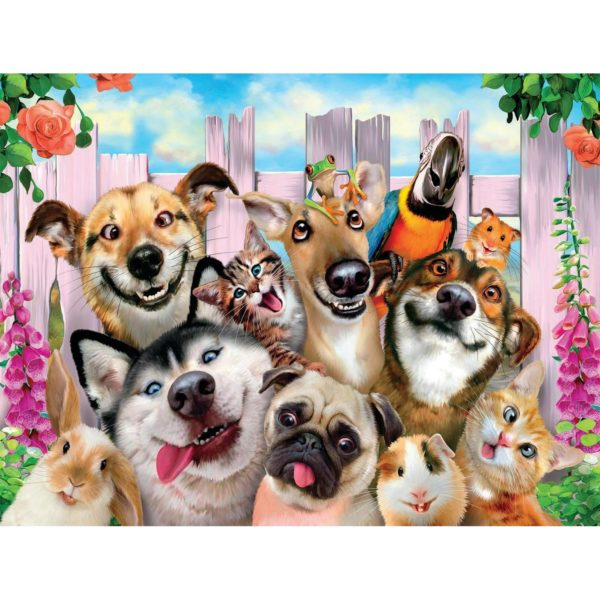 Ceaco 550-Piece Selfies Pets Backyard Selfie Interlocking Jigsaw Puzzle