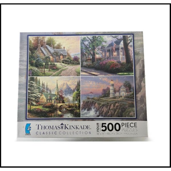 Ceaco Thomas Kinkade 4-in-1 Multi Pack Puzzles (4) 500 Piece