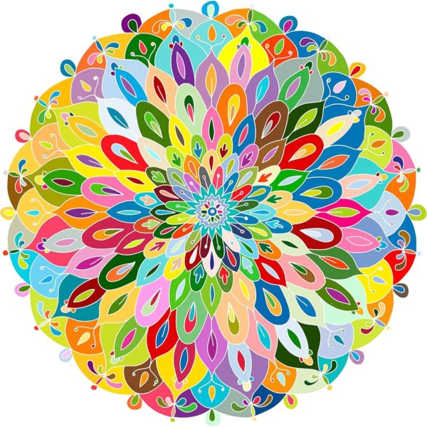 Bgraamiens Puzzle "Blooming Color" 1000 Pieces Round Color Mandala