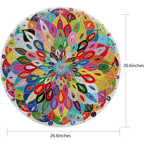 Bgraamiens Puzzle "Blooming Color" 1000 Pieces Round Color Mandala